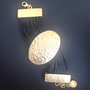 Black and gold thick bracelet